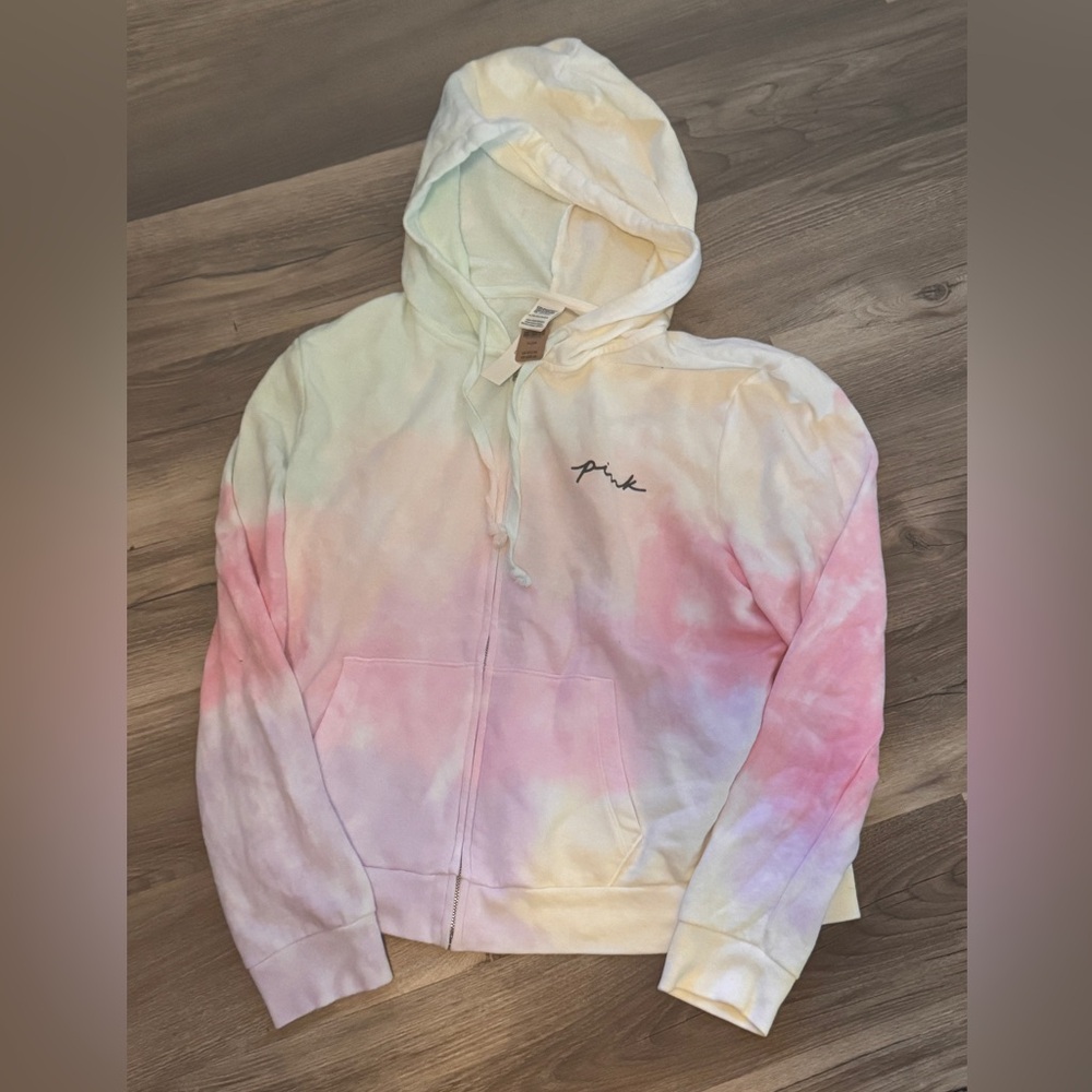 Victoria’s Secret PINK Tie-Dye Zip-Up Hoodie Terry Cloth XL NWT